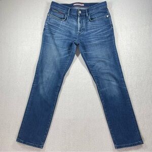 Tommy Hilfiger Jeans Mens 31x28* Classic Blue Cotton Straight Denim Zip